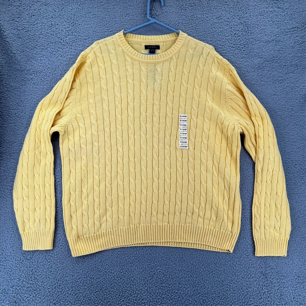 Vintage Club Roman Sweater Men XL 90s Grandpa Core‎ Classic Yellow Hong Kong